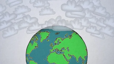 Loopable Globe Through Clouds 4K Stock Footage 89657434