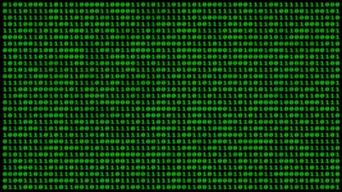 Loopable: Glowing Green Binary Digital Code Abstract Background With Randomly Stock Footage 82638230