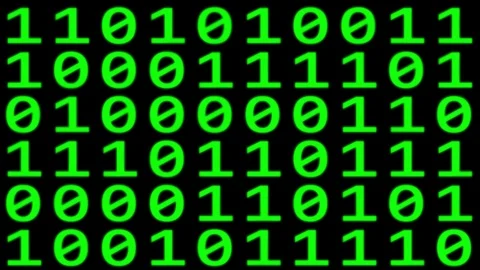 Loopable: Glowing Green Binary Digital Code Abstract Background With Randomly Stock Footage 88756554