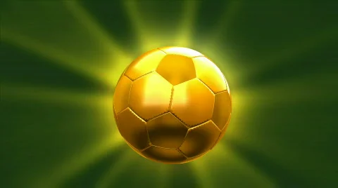 Loopable Golden Soccer Ball, alpha channel Stock Footage 738860