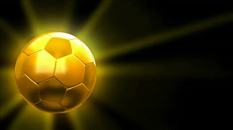 Loopable Golden Soccer Ball, alpha channel Stock Footage 747304