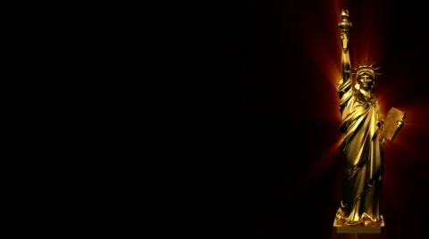 Loopable Golden statue of liberty Stock Footage 335071