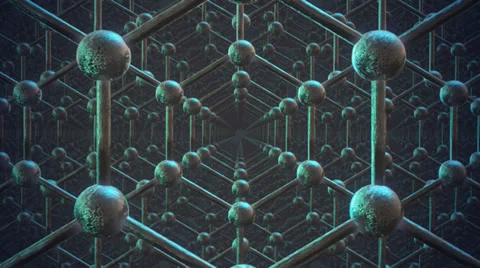 Loopable graphene structure. Rows of carbon atoms. Nanotechnology Stockbeeldmateriaal 35762660
