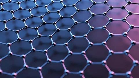 Loopable graphene structure. Rows of carbon atoms. Slow waving movement. Vidéo 85477600