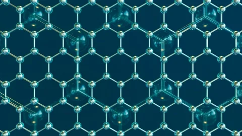 Loopable graphene structure Rows of carbon atoms. Honeycombs Science technology Stock-Footage 201211284