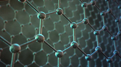 Loopable graphene structure. Two rows of carbon atoms. Nanotechnology Stockbeeldmateriaal 35762754