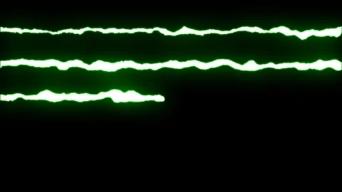 Loopable GREEN neon Lightning bolt ZIG ZAG shape flight on black background Video stock 91611207