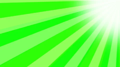 Loopable: Green Sunburst, Radial Sun Rays From Top Right, Stripe Background Video stock 161025442
