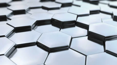 Loopable, Hexagonal silver background. Stock Footage 32748138