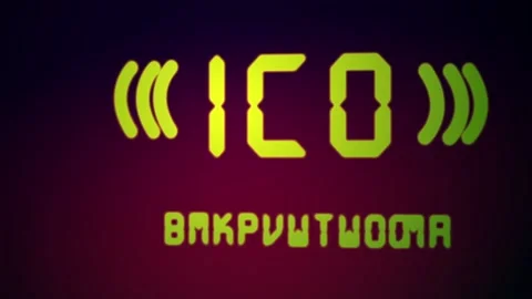 Loopable ICO initial coin offering blockchain technology network futuristic hud Stock Footage 94125199