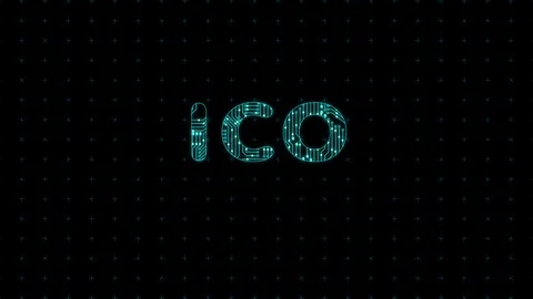 Loopable ICO initial coin offering blockchain technology network futuristic hud Stock Footage 105964047