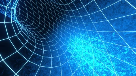 Loopable infinity ai glowing tunnel with blue lights Stock Footage 203880974