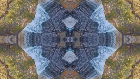 Loopable Kaleidoscope (59.97 fps) of waterfall and water turbulence. Can be slo Stock-Footage 223056313