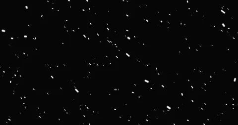 Loopable motion with falling snow isolated on black background in 4K Stock Footage 133015250