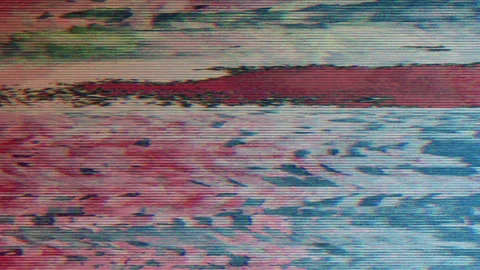 Loopable multi-colored transformations. Data mosh imitation, psychedelic line Stock Footage 147958045