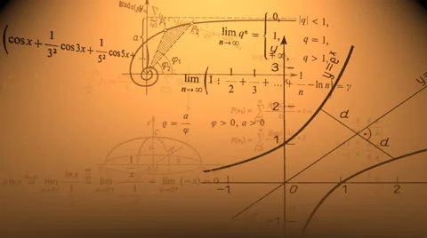 Loopable orange mathematical background. Stock Footage