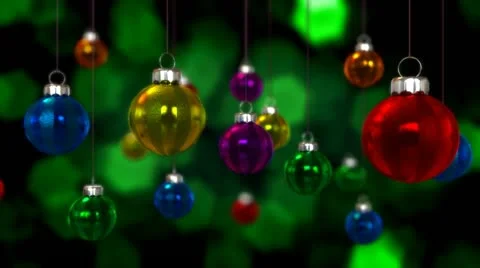 Loopable ornaments over green bokeh with alpha channel Stock Footage 21759310