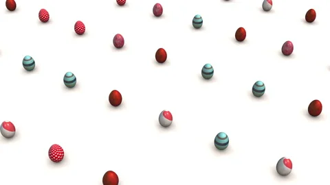 Loopable pattern of Colorful Easter eggs moving in row Video stock 182341807