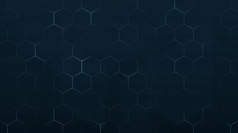 Loopable pulsating dark navy blue hexagonal grid pattern texture background Stock Footage 320879317