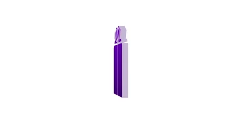 Loopable purple color 3d parcel icon rotating animation white background Video stock 266105046