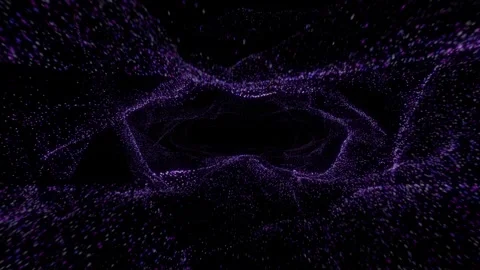Loopable purple particles background with clouds of glowing points Stock Footage 339090521