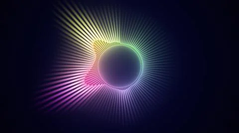 Loopable rainbow colored VJ motion graphics, audio vu meter spectrum waveform Illustrazione stock