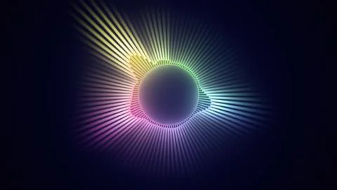 Loopable rainbow colored VJ motion graphics, audio vu meter spectrum waveform Stock Illustration