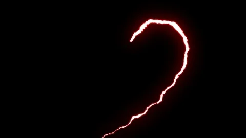 Loopable RAINBOW neon Lightning bolt HEART shape flight on black background Stock Footage 91611309