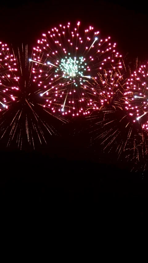 Loopable of real firework background during new year's eve countdown celebration Stock Footage 257421242