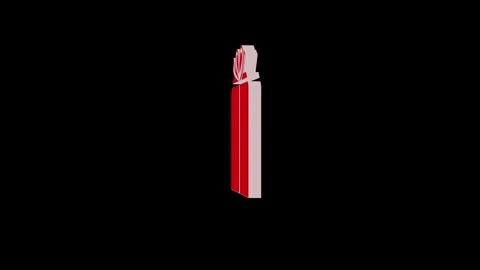 Loopable red color 3d parcel icon rotating animation black background Stock Footage 266105195