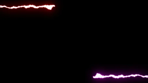Loopable RED PURPLE neon Lightning bolt symmetrical ZIG ZAG shape flight on Stock Footage 91611535