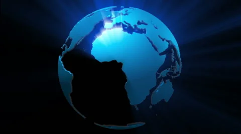 Loopable rotating blue 3d glowing earth planet globe Stock Footage 45029970