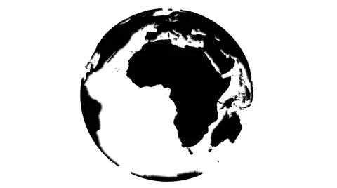 Loopable rotating earth planet globe silhouette Stock Footage 45029971