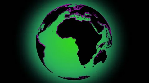 Loopable rotating earth planet globe with with red lined boarder Stock Footage 45029983