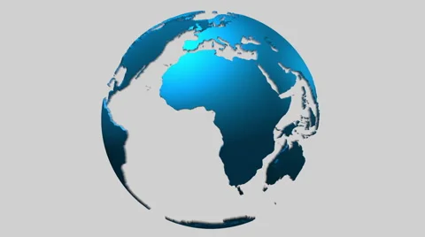 Loopable rotating transparent blue 3d surface earth planet globe with alpha mask Stock Footage 45029984
