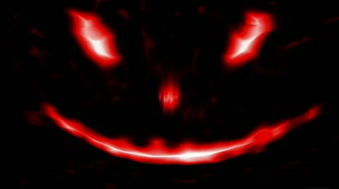Loopable Scary Abstract face 2 Red Isolated on black Video stock 445949