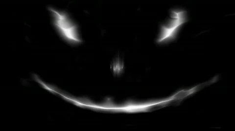 Loopable Scary Abstract face 4 White Isolated on black Video stock 450943