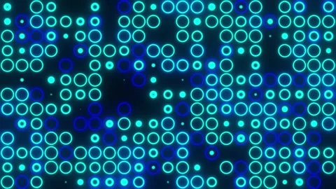 Loopable SciFi Glowing Ring Background. Blue Neon Tech Animation. 4K Stock-Footage 313789036