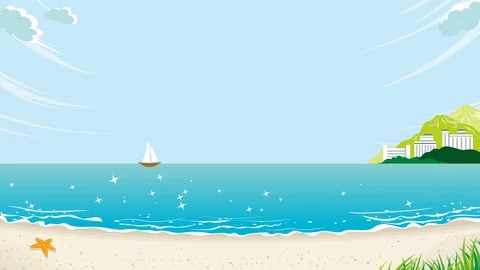 Loopable Sea surface waves animation -Summer beach Stock Footage 90249172