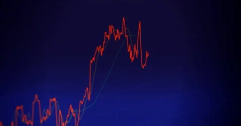 Loopable / seamless rising and growing of a line Chart on dark background Stock Footage 73821173