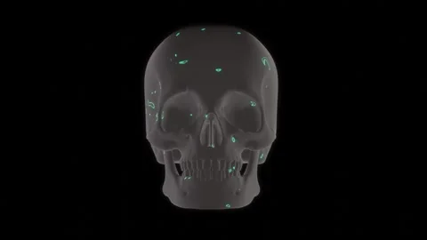 LOOPABLE SKULL ANIMATION Stockbeeldmateriaal 151313009