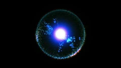 Loopable Smooth Rotating Blue Sphere Particles Stock Footage