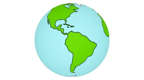 Loopable spinning cartoon Earth Stock Footage 58279839