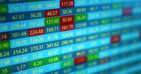 Loopable Stock Forex CFD Market Monitor Screen Board Stock Footage 73237717