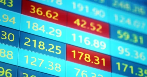 Loopable Stock Forex CFD Market Monitor Screen Board Stock Footage 73300869