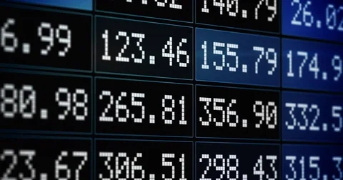 Loopable Stock Forex CFD Market Monitor Screen Board Stock Footage 73356440