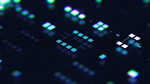 Loopable  technology and data processing sequence Stock Footage 168065169