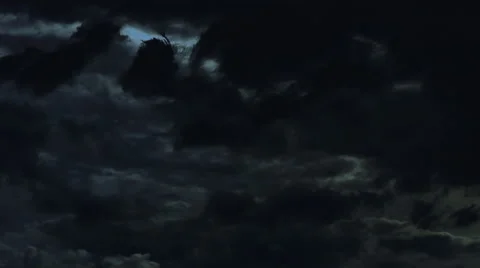 Loopable: Time Lapse of Clouds During Severe Thunderstorm With Lightning Strikes Stock Footage 58571083