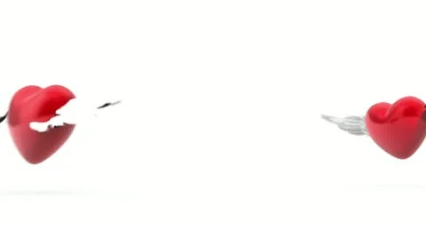 Loopable two hearts flapping wings with alpha channel Stock-Footage 21997255