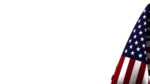 Loopable United States flag on white background Stock Footage 132004004